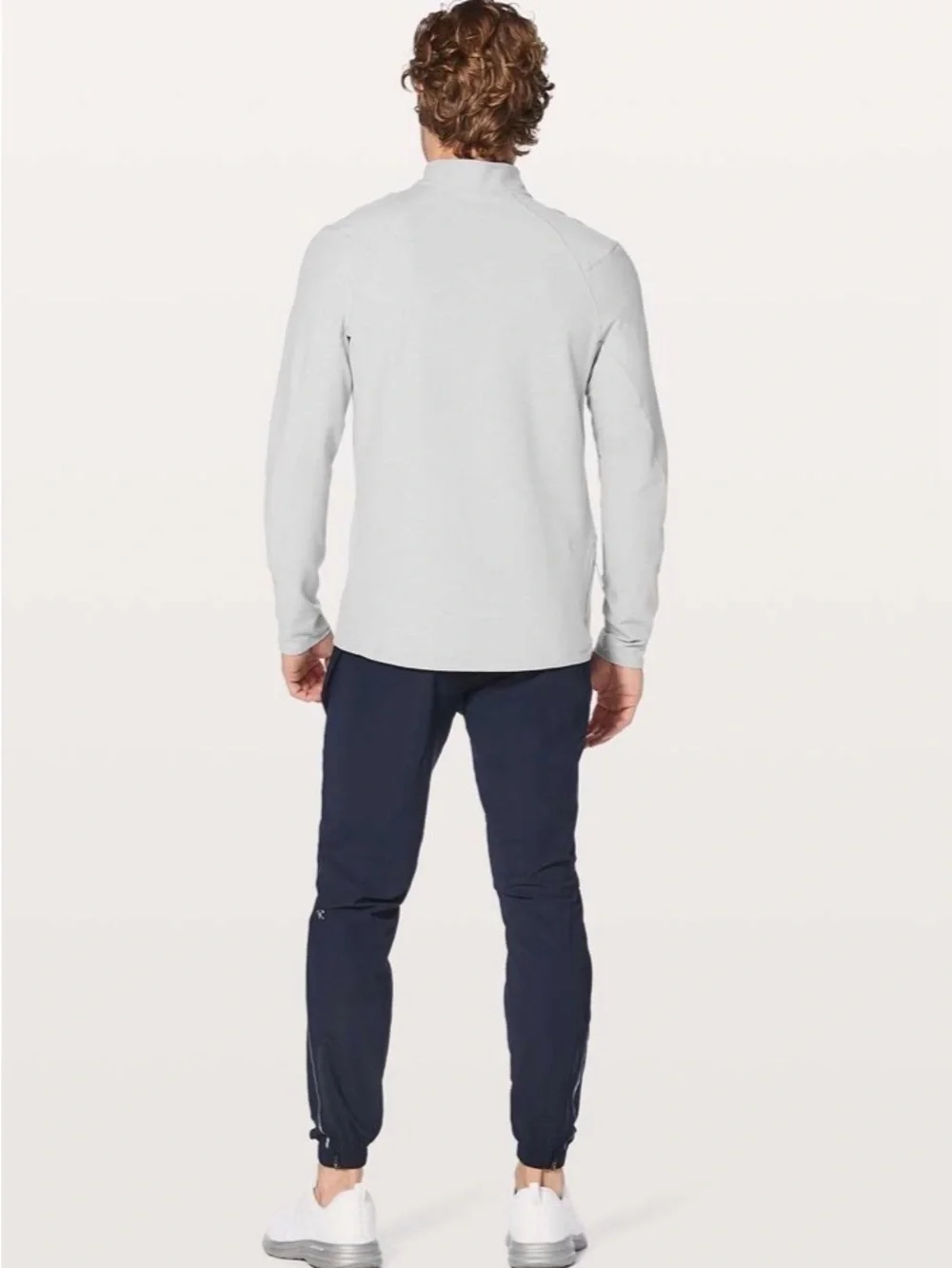 Lululemon Men’s Surge Warm 1/2 Zip Heathered Sea Salt, Size S